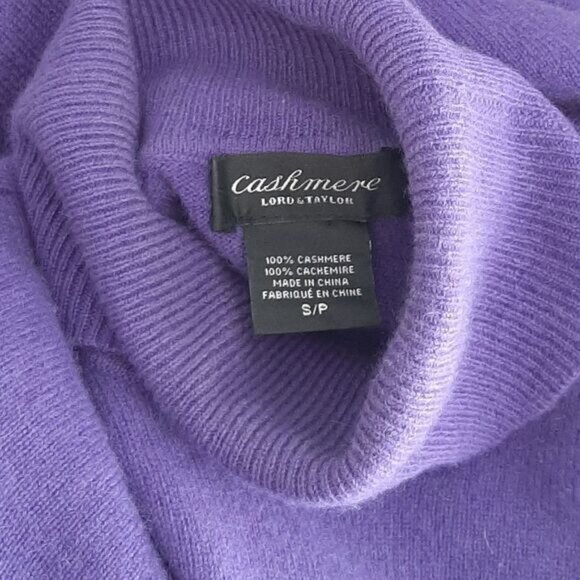 LORD & TAYLOR 100% Cashmere Turtleneck Sweater Purple Sz S - Picture 8 of 8